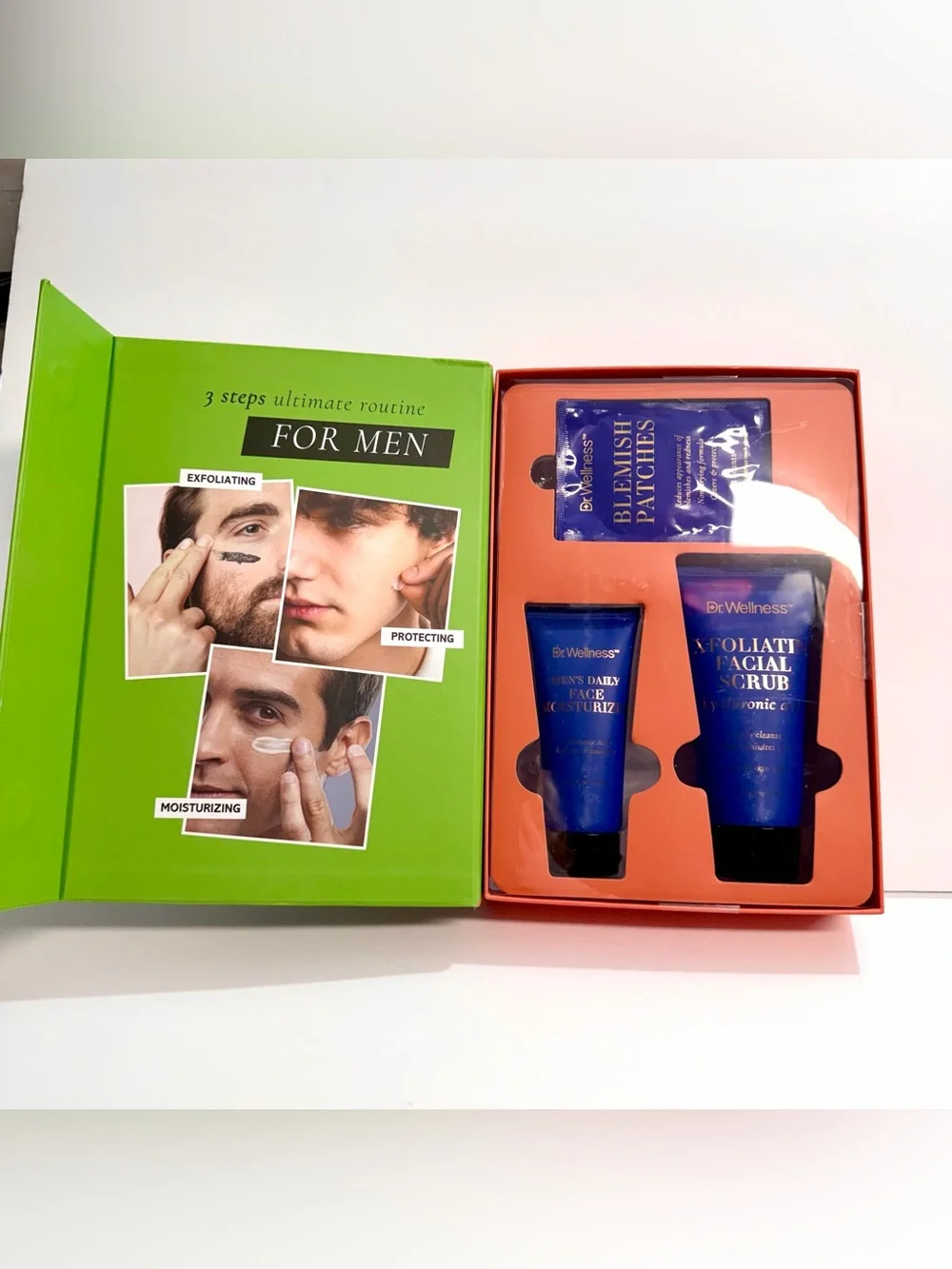Dr. Wellness Men’s Facial Scrub 6 fl oz + Moisturizer 3.4 fl oz + 48 Patches